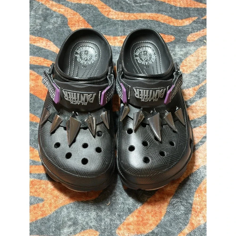 Crocs Mens Size 11 Black Panther Wakanda Forever special edition.